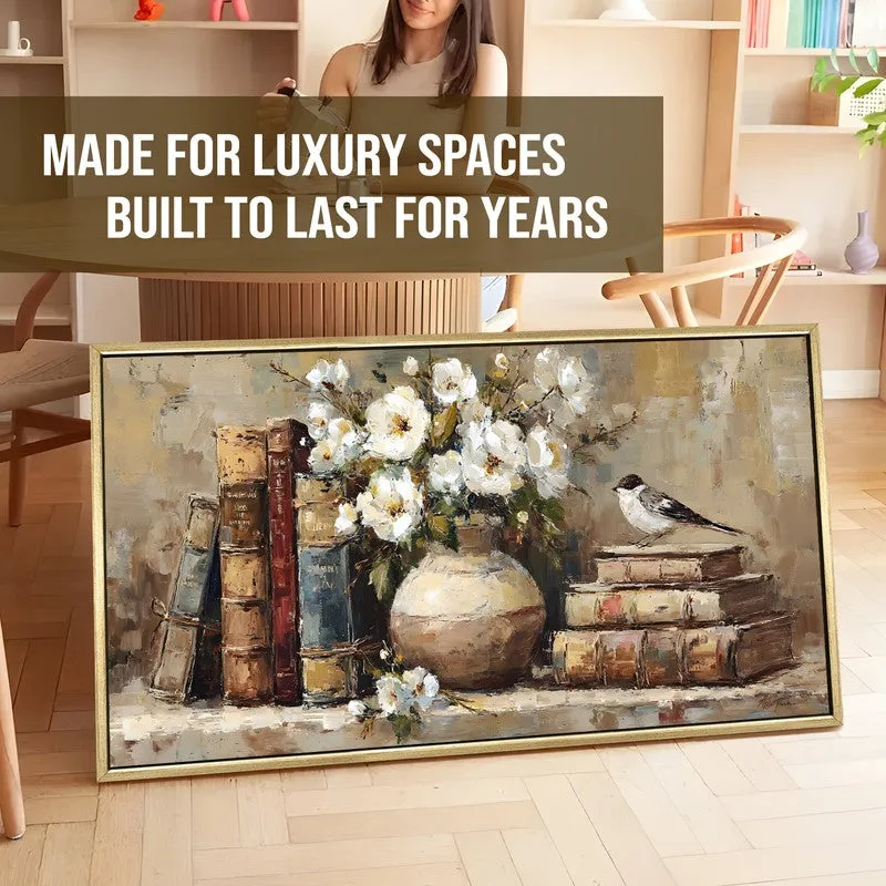 Rustic Table Canvas Wall Painting With Frame media 5