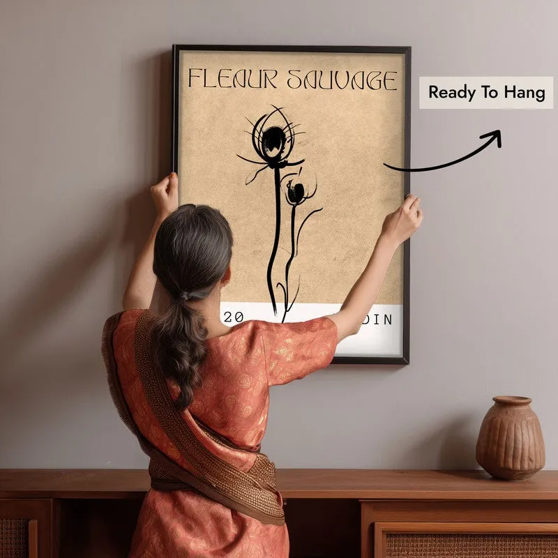 Raw Flora Canvas Wall Painting With Black Frame media 6