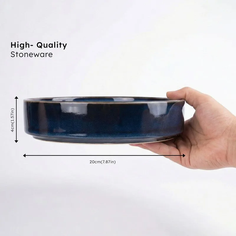 Whimsi Ceramic Salad Bowl (600 mL Each,Dark Blue) - Set Of Two media 7
