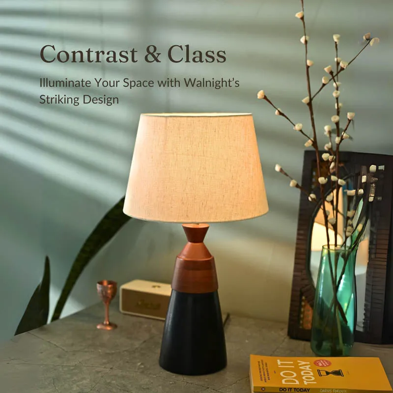 Ormo Wooden Table Lamp - White,Brown,Black media 4