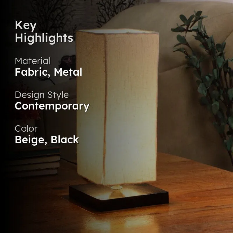 Marama Ingram Fabric Table Lamp with Metal Base - Beige,Black media 2