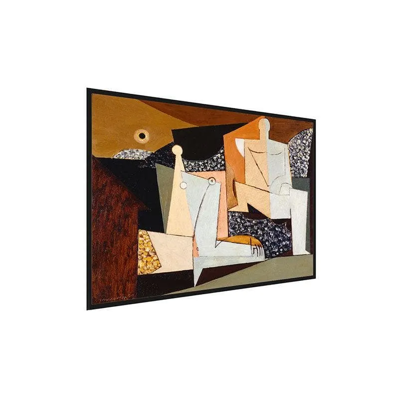 Figures On A Beach Canvas Painting - Black Frame media 3