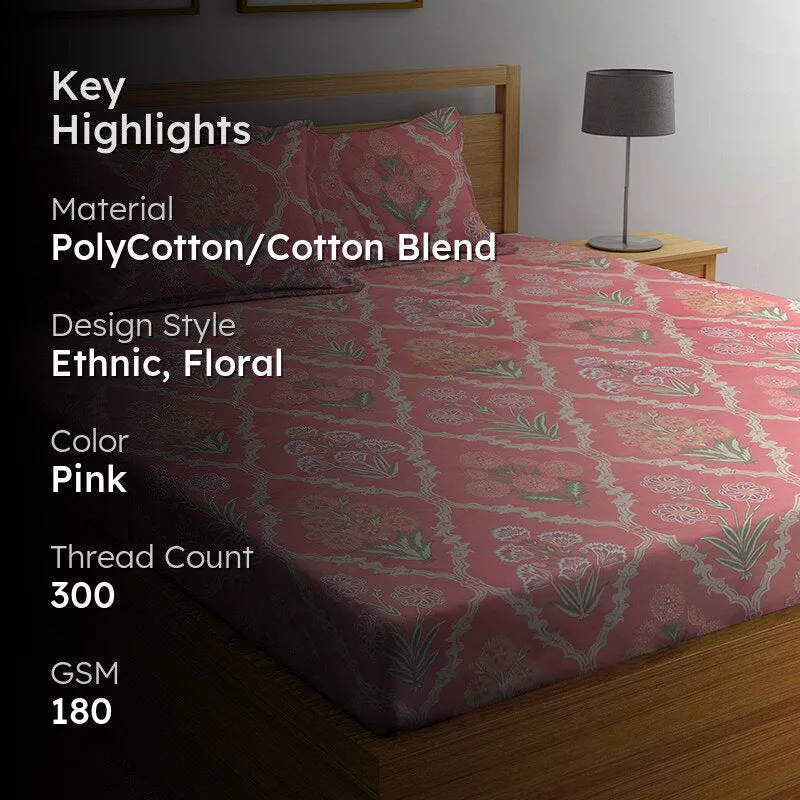 Shelby Floral Bedsheet - 180 GSM media 2
