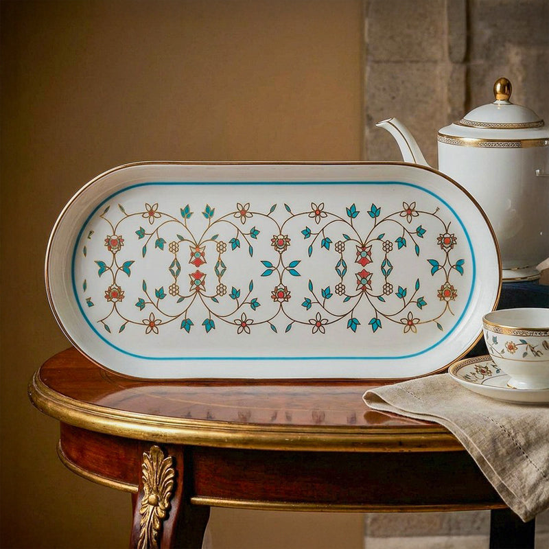Gilded Mavi Oval Porcelain Platter