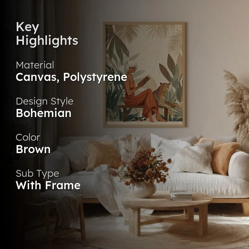 Elowen Canvas Wall Painting With Brown Frame media 2