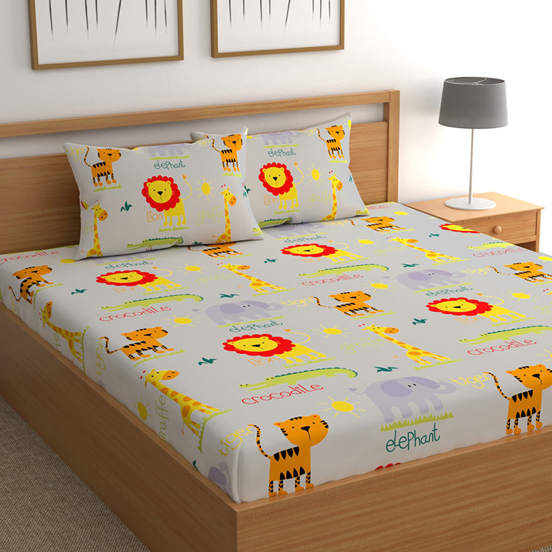 King Of Jungle Kids Microfiber Microfiber Bedsheet - 150 GSM