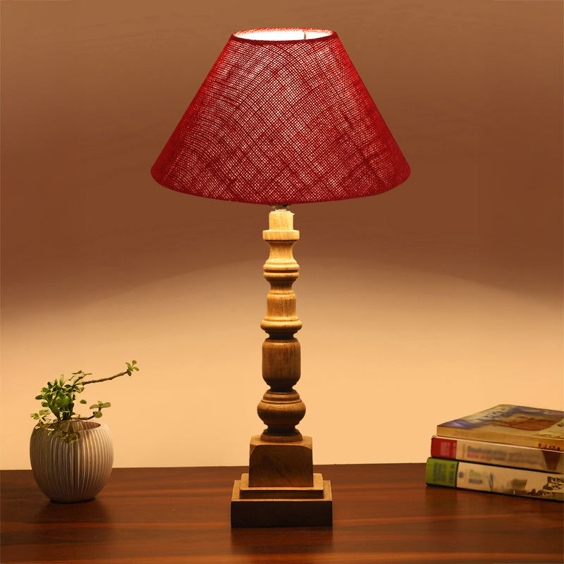 Sienna II Arbor Wooden Table Lamp - Red,Brown