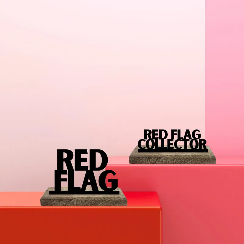 Red Flag Collector Typography Showpiece - Set Of Two media 1