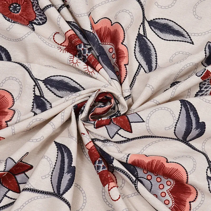 Aishaani Ethnic Cotton Bedsheet (Beige,Orange) - 180 TC media 6