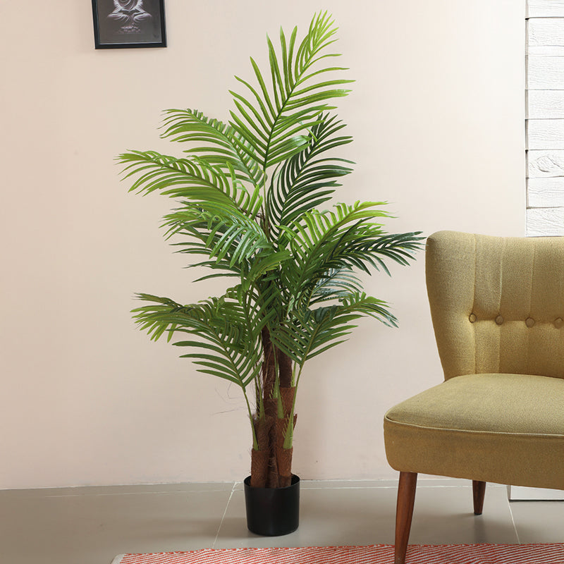 Palmine Artificial Areca Palm With Black Plastic Pot - 5 Feet media 3