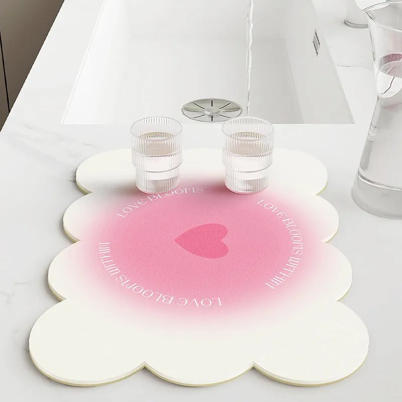 Bubbles & Pink Dish Drying Mat media 5