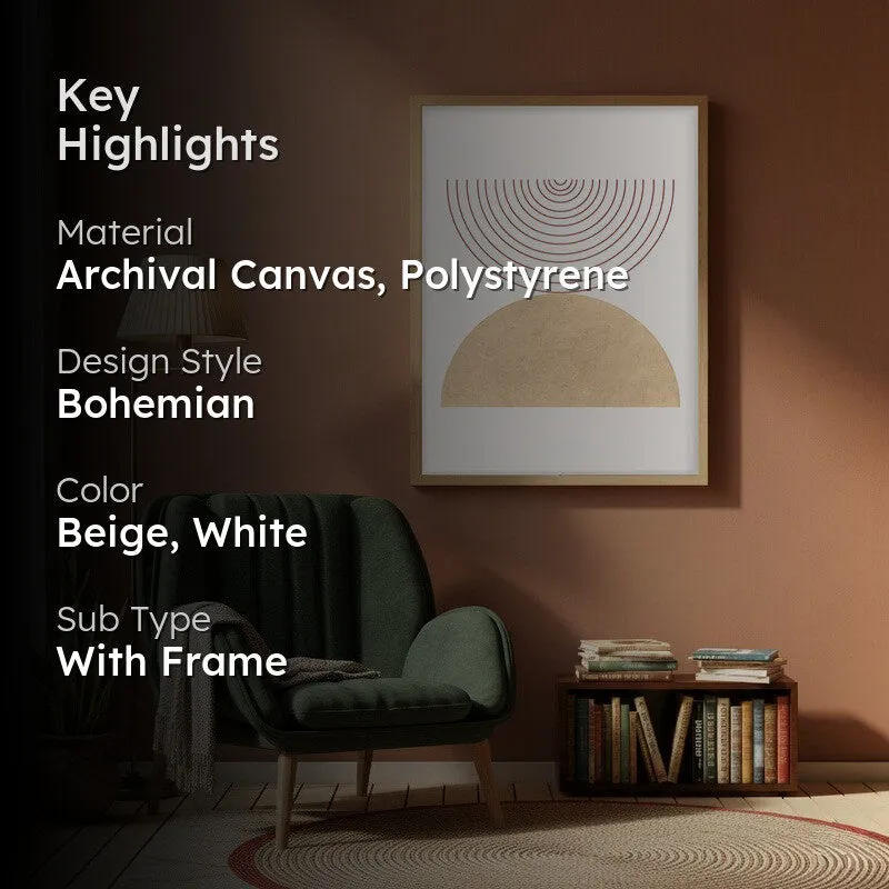 Bohemian Tranquility Canvas Wall Painting With Brown Frame media 2