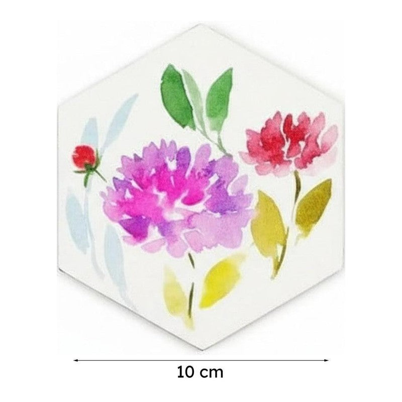 Gracia Blossom Handpainted Coaster -  Set Of Six media 7