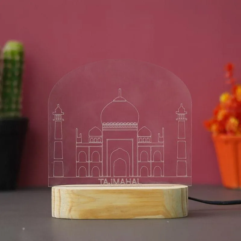 Taj Mahal Glory Luminance LED Acrylic Table Lamp - Brown media 3