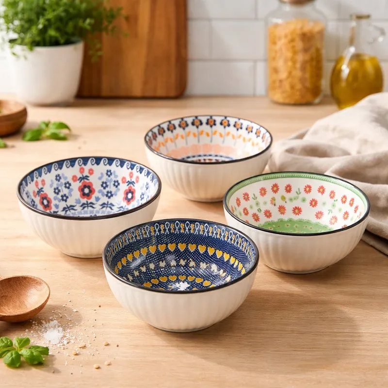 Rioware TableBloom Ceremic Snack Bowls (250 mL Each) - Set Of Four media 3