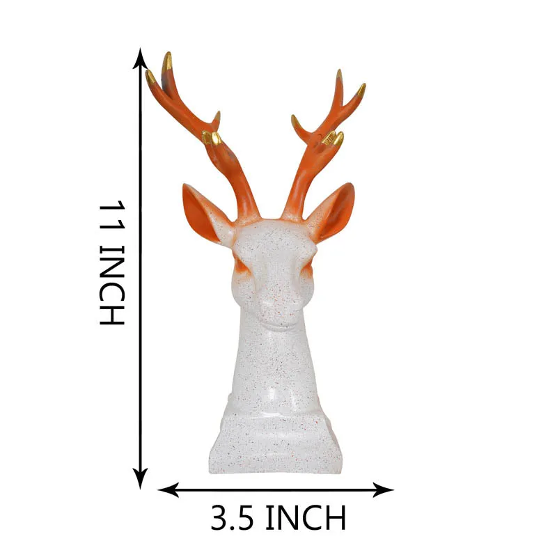 Gilded Stag Painted Polyresin Show Piece - White media 6
