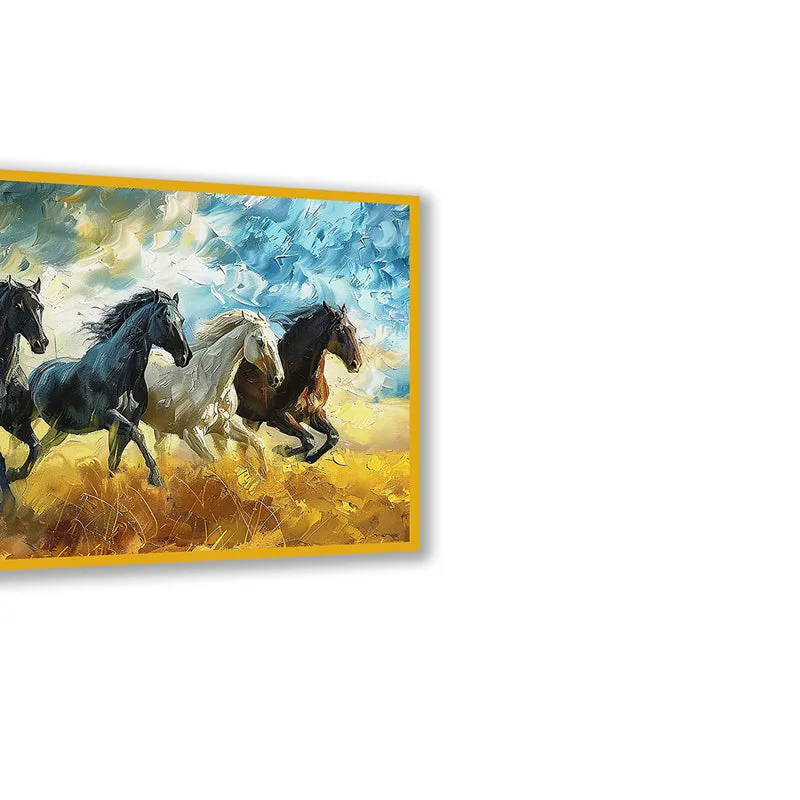 Equine Gallop Wall Art with Gold Frame media 5