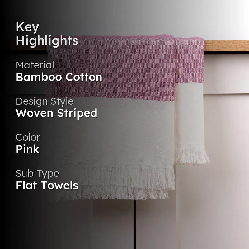 Prittle Pat Bamboo Cotton Bath Towel - Pink media 2