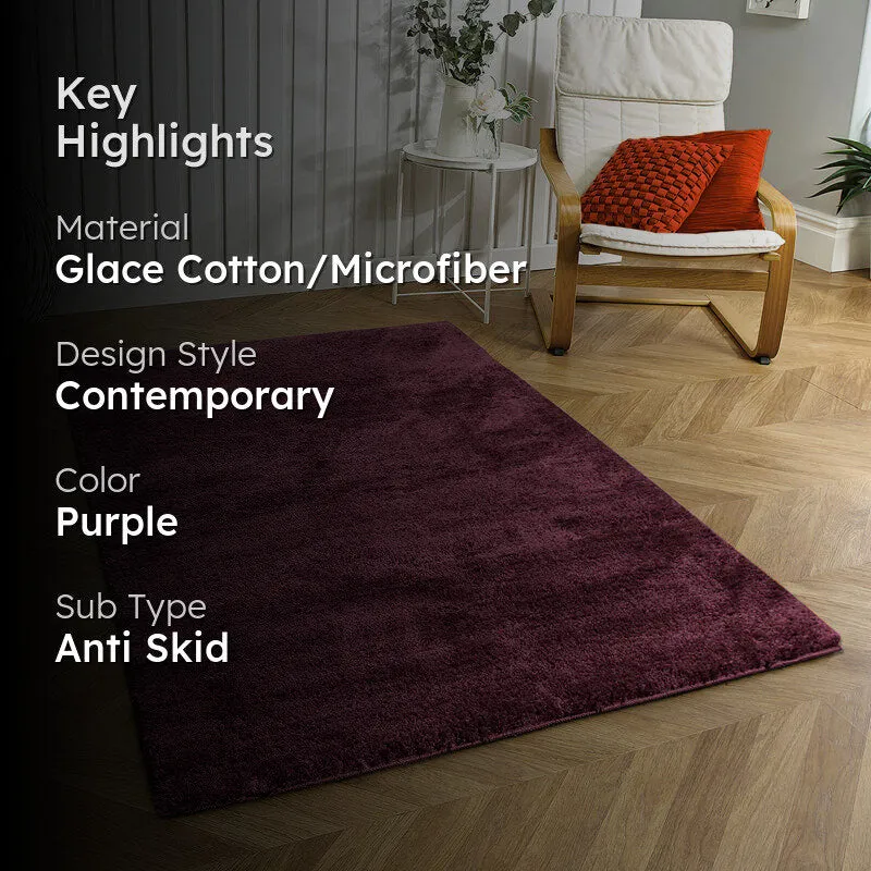 Nuo Luxe Micro Fiber Area Rug - Wine media 2