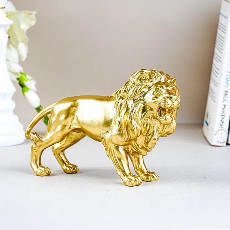 Golden Roar Lion Showpiece - Gold media 3