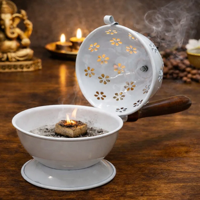 Dhoop Shanti Incense Holder - White media 3