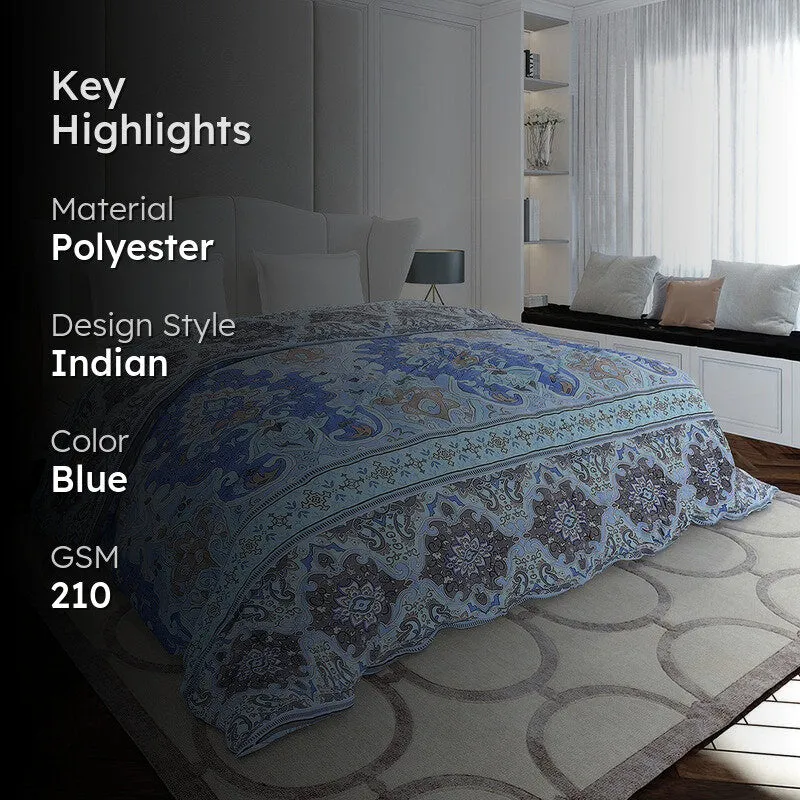 Monte Carlo Prismpath Ethnic Print Polyester Duvet Covers (Blue) - 210 GSM media 2