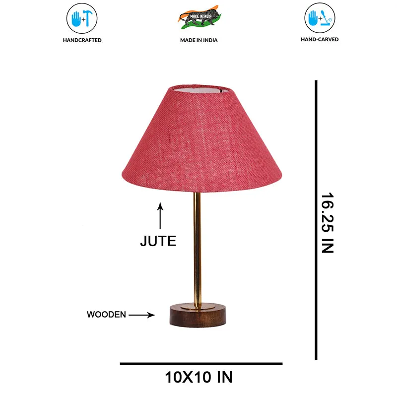 Sienna II Rodin Wooden Table Lamp - Pink,Gold,Brown media 7