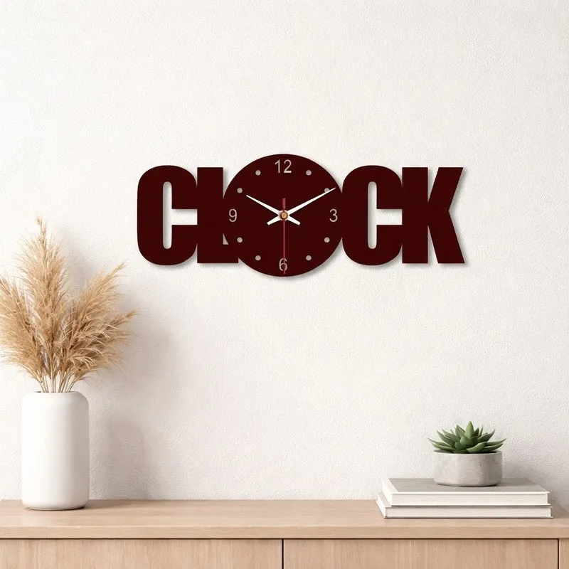 Script Dial Wooden Wall Clock media 1