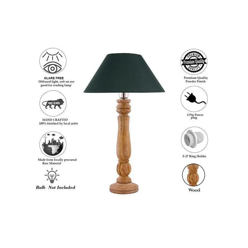 Rustic Elegance Fabric Table Lamp - Brown,Green media 6