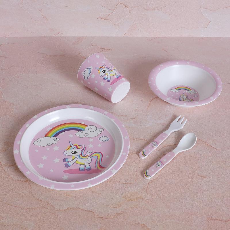 Unicorn Hop Kids Dinner Set - Five Piece Set media 6