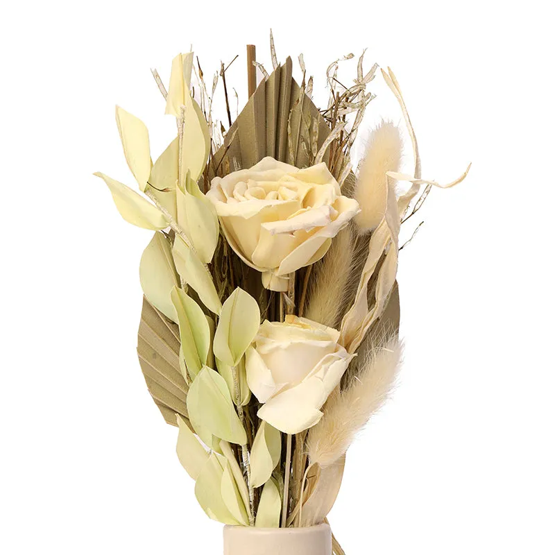 Buttercup Roses Artificial Flower With Ceramic Vase - 3
