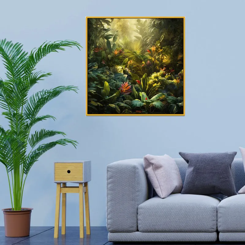 Golden Forest Light Canvas Wall Art With Frame media 1