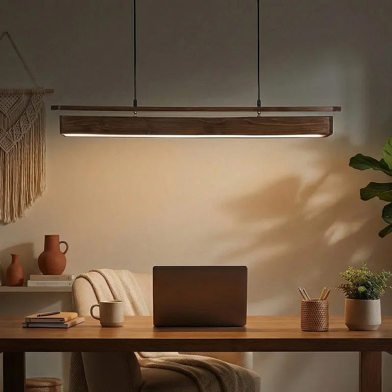 BeamStrip Wooden Ceiling Lamp - Brown media 1