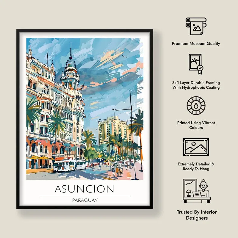 Vintage Asunción Framed Canvas Wall Painting media 8