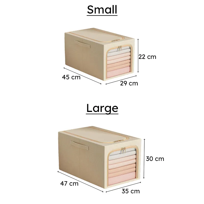Tuck In Cloth Organiser With Zipper - Beige media 12