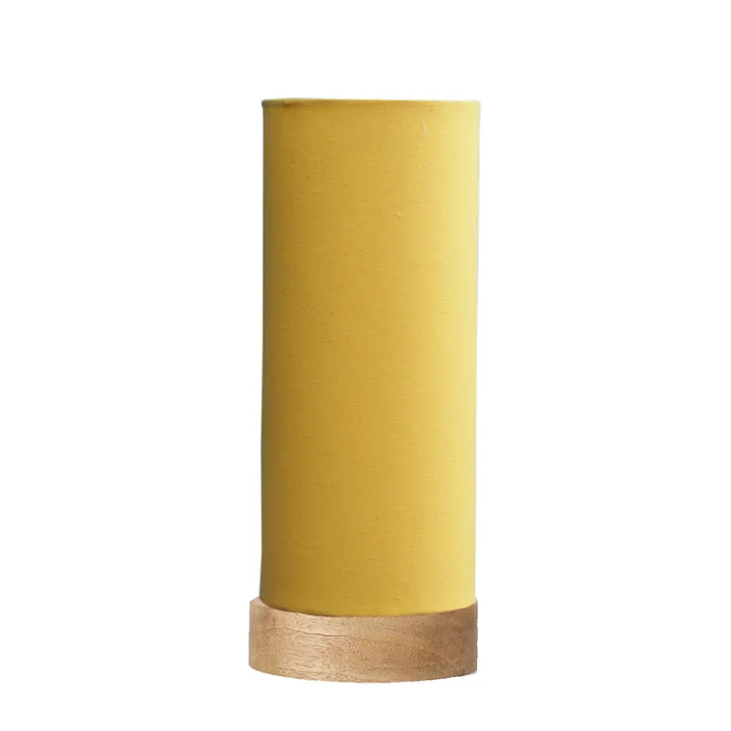 Nyra Tower Wooden Table Lamp - Yellow,Brown media 8