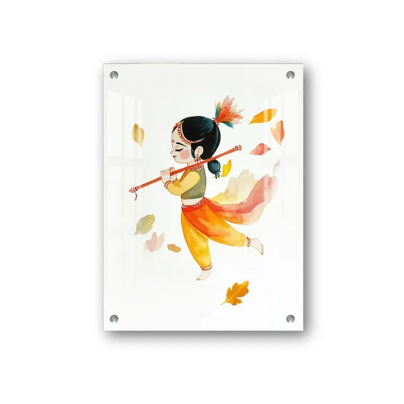 Melody of the Flute Girl Acrylic Wall Art media 3