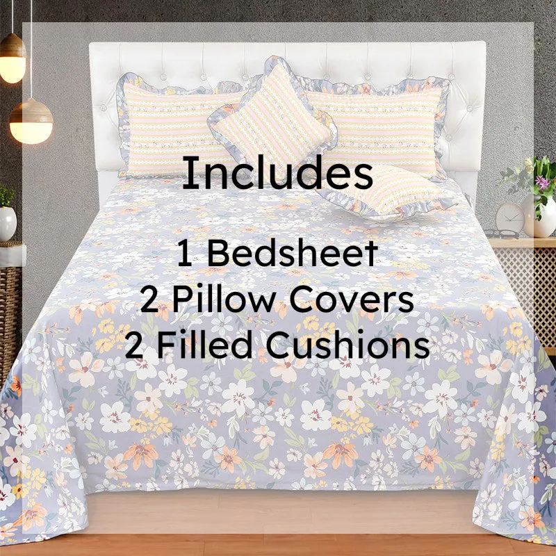 Bloomeria Frilled Floral Bedding Set - Five Piece Set media 7