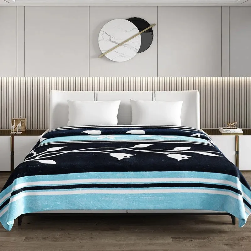 Monte Carlo Ocean Blossom Blanket (Black,Blue)- 550 GSM media 3