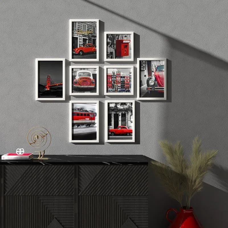 Vintage Red Frames Wall Art - Set Of Eight media 4