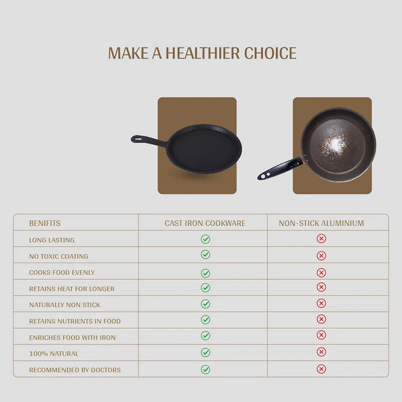 Loha Induction Safe Cast Iron Dosa Tawa - 25 cm media 5