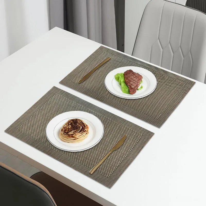 Onyxa Brown Rectangle PVC Table Mats - Set Of Two media 1