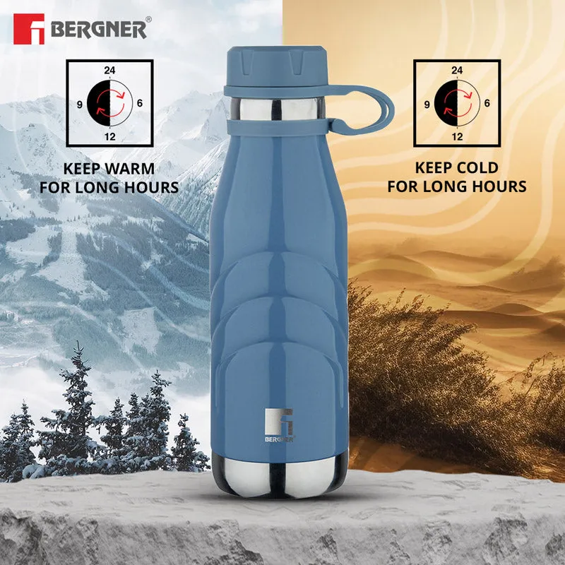 Bergner Walking Aqua Flex Thermosteel Hot And Cold Flask (Blue) - 500 mL media 1