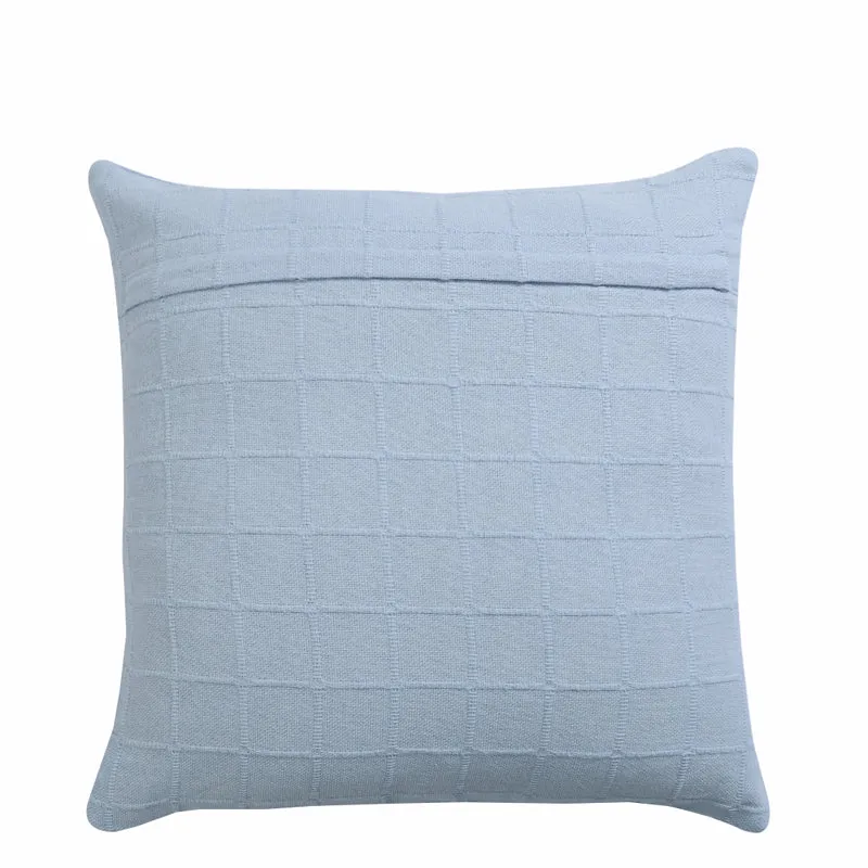 Sicily Light Solid Cotton Cushion Cover (Pale Blue) - Set Of Two media 4