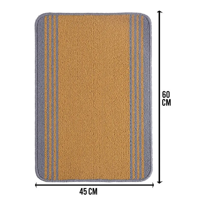 Stripe Haven Kitchen Floor Mats (Beige, Blue) - Set of Two media 6