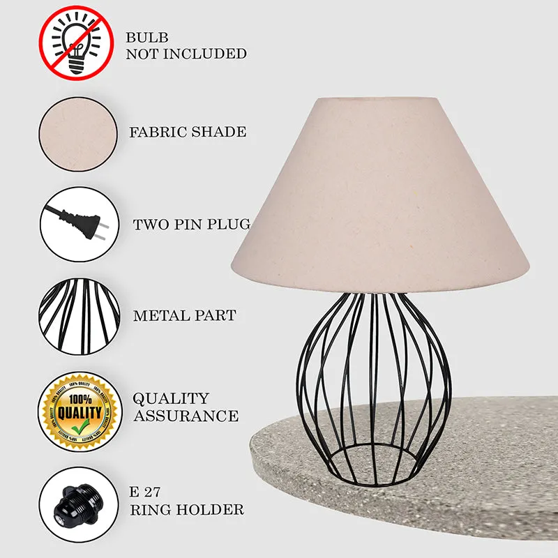 Spire Metal Table Lamp - Beige,Black media 4