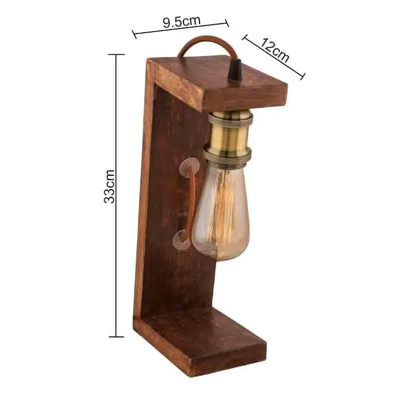 Einstein Wooden Table Lamp - Brown media 5