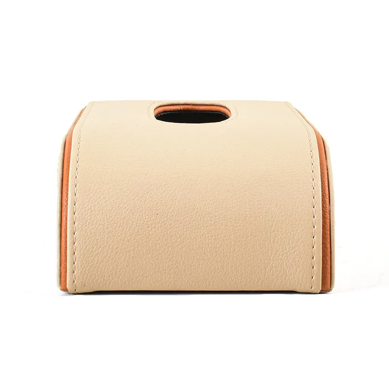 Tisca Curve Faux Leather Tissue Box - Beige media 6