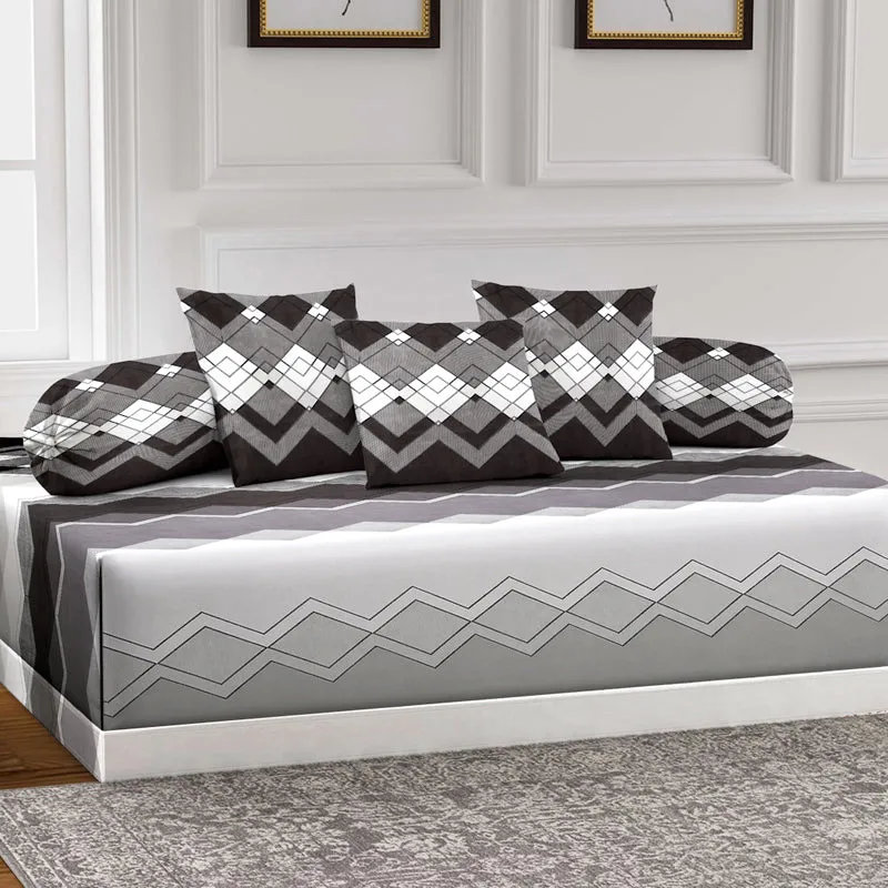 Monochrome Geo Diwan Set - Six Piece Set media 1