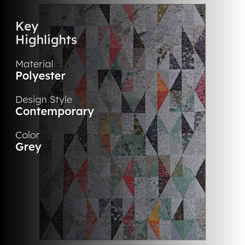 Katya Geometric Carpet - Orange & Grey media 2